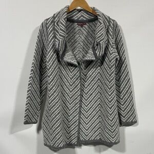 Betty Betty made in Italy Gray Chevron Women's cardigan sweater Jacket